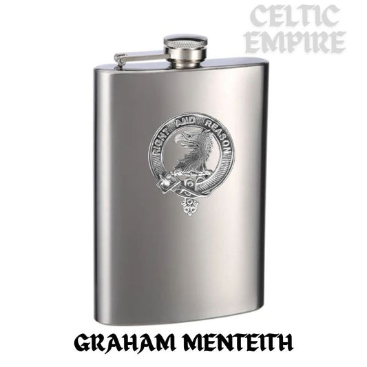 Graham (Menteith) 8oz Family Clan Crest Scottish Badge Stainless Steel Flask