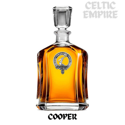 Cooper Family Clan Crest Badge Whiskey Decanter