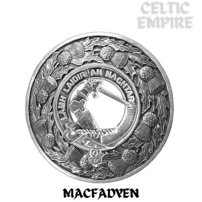 MacFadden Family Clan Badge Scottish Plaid Brooch
