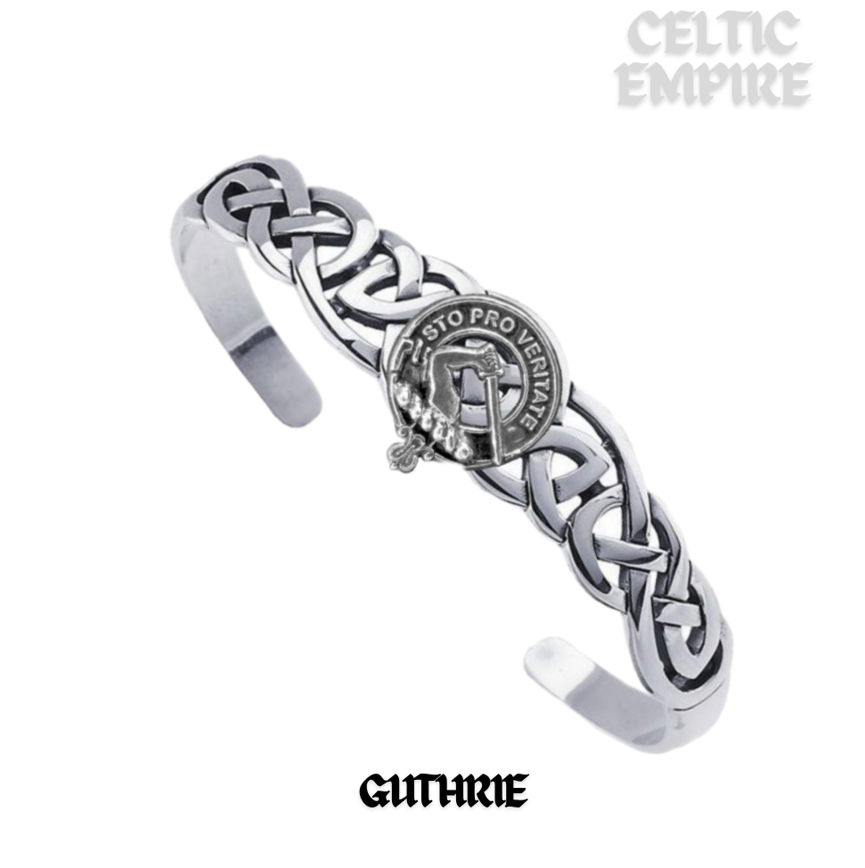 Guthrie Family Clan Crest Celtic Cuff Bracelet