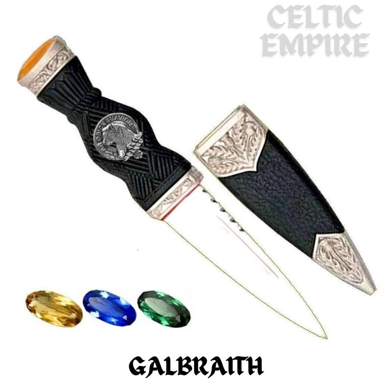 Galbraith Family Clan Crest Sgian Dubh, Scottish Knife