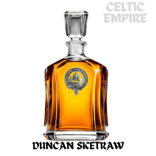 Duncan Sketraw Family Clan Crest Badge Whiskey Decanter
