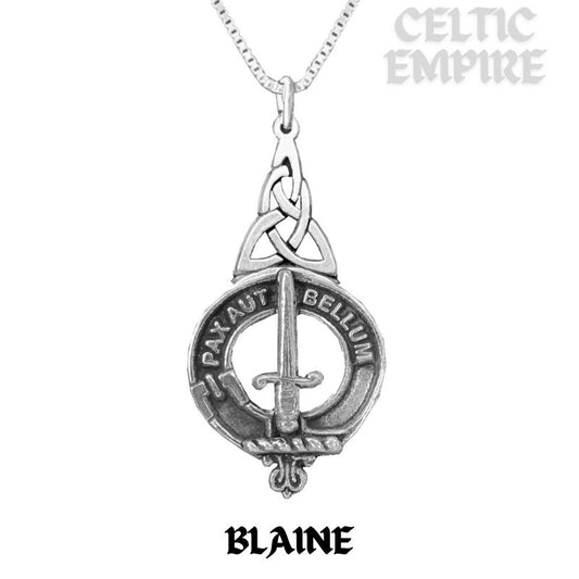 Blaine Family Clan Crest Interlace Drop Pendant