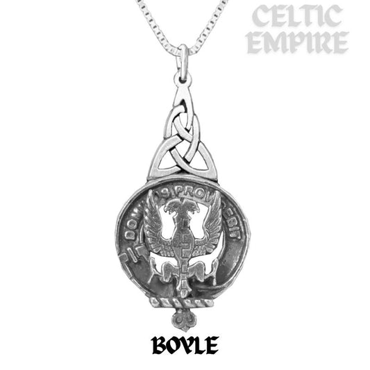 Boyle Family Clan Crest Interlace Drop Pendant
