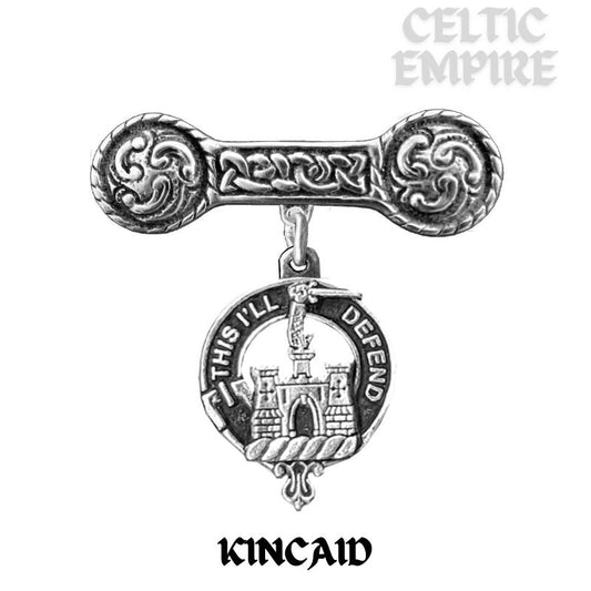 Kincaid Family Clan Crest Iona Bar Brooch - Sterling Silver