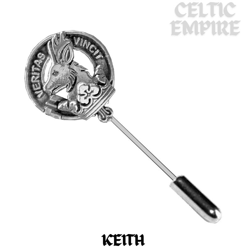 Keith Family Clan Crest Stick or Cravat pin, Sterling Silver