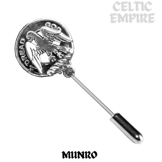 Munro Family Clan Crest Stick or Cravat pin, Sterling Silver