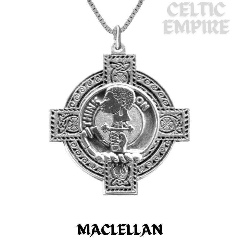 MacLellan Family Clan Crest Celtic Cross Pendant Scottish