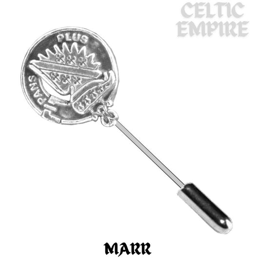 Marr Family Clan Crest Stick or Cravat pin, Sterling Silver