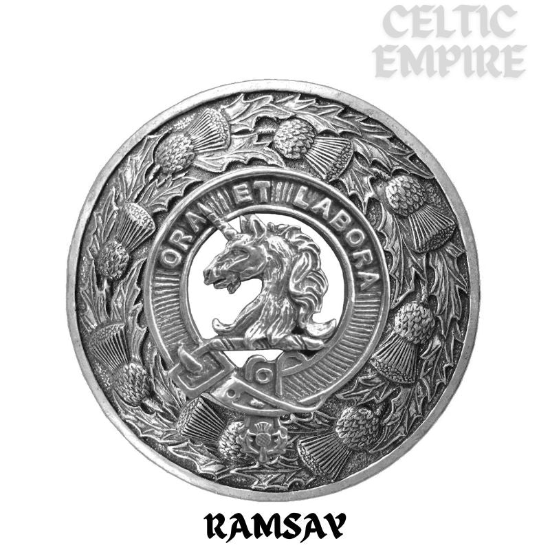Ramsay Family Clan Badge Scottish Plaid Brooch