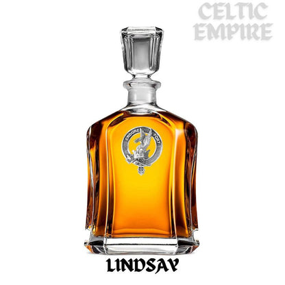 Lindsay Family Clan Crest Badge Whiskey Decanter