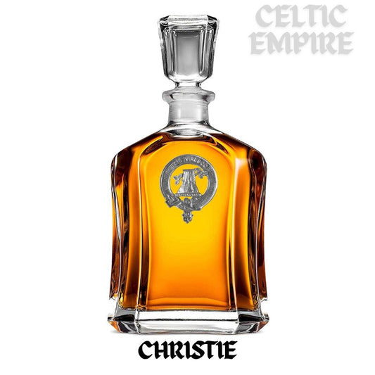 Christie Family Clan Crest Badge Whiskey Decanter