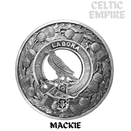 MacKie Family Clan Badge Scottish Plaid Brooch