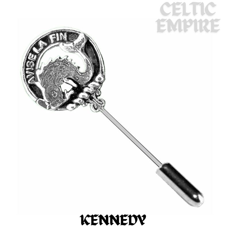 Kennedy Family Clan Crest Stick or Cravat pin, Sterling Silver