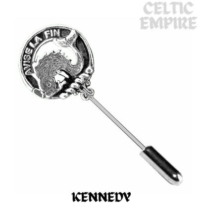 Kennedy Family Clan Crest Stick or Cravat pin, Sterling Silver