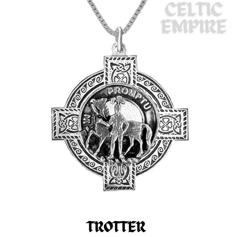 Trotter Family Clan Crest Celtic Cross Pendant Scottish