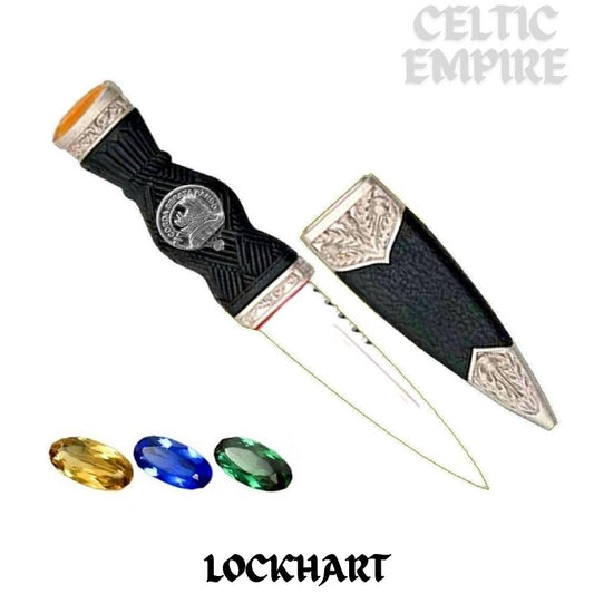 Lockhart Family Clan Crest Sgian Dubh, Scottish Knife