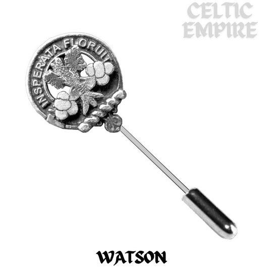 Watson Family Clan Crest Stick or Cravat pin, Sterling Silver