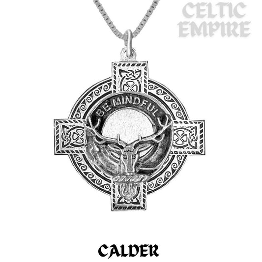 Calder Family Clan Crest Celtic Cross Pendant Scottish