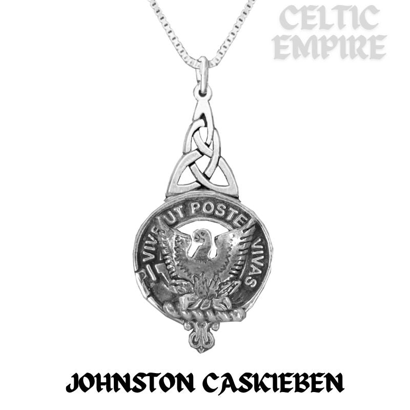 Johnston Caskieben Family Clan Crest Double Drop Pendant