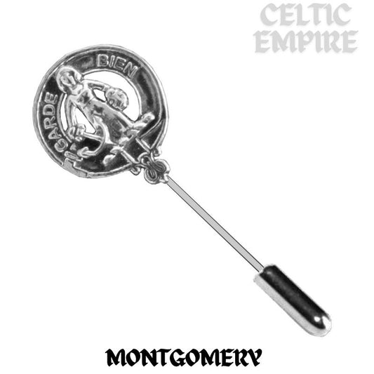 Montgomery Family Clan Crest Stick or Cravat pin, Sterling Silver