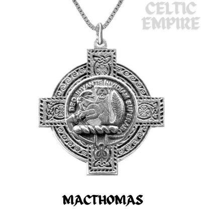 MacThomas Family Clan Crest Celtic Cross Pendant Scottish