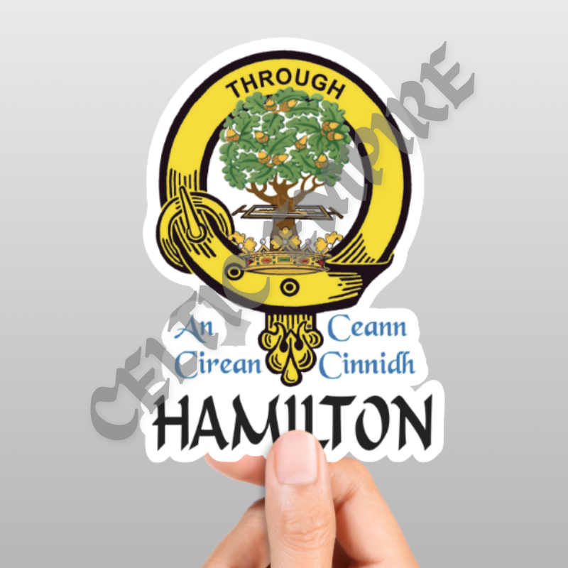 Hamilton Family Clan Crest Decal | Custom Scottish Heritage Car & Laptop Stickers