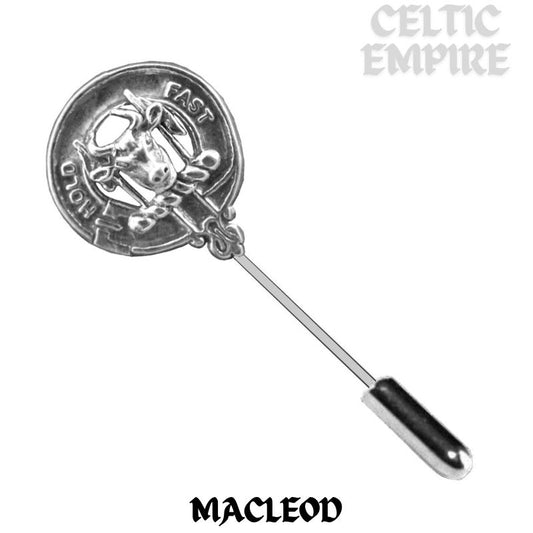 MacLeod (Harris) Family Clan Crest Stick or Cravat pin, Sterling Silver