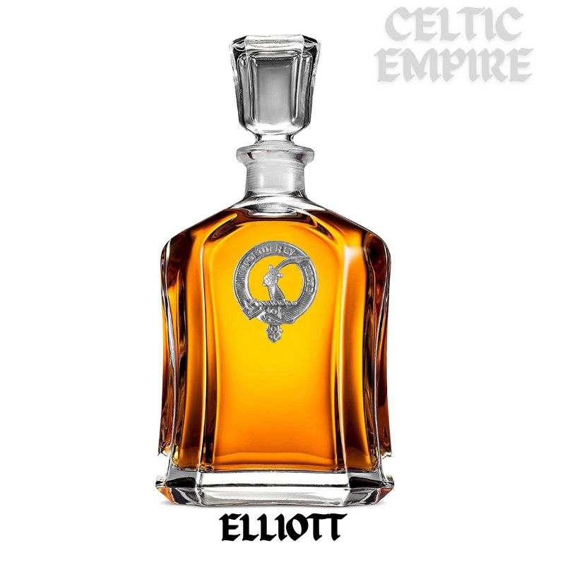 Elliott Family Clan Crest Badge Whiskey Decanter