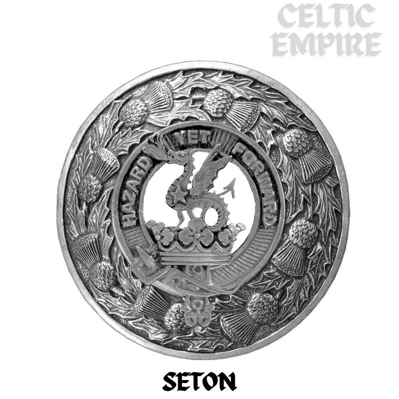 Seton Family Clan Badge Scottish Plaid Brooch