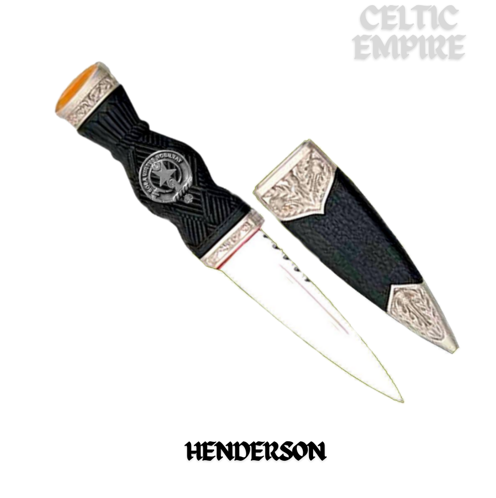 Henderson Family Clan Crest Sgian Dubh, Scottish Knife