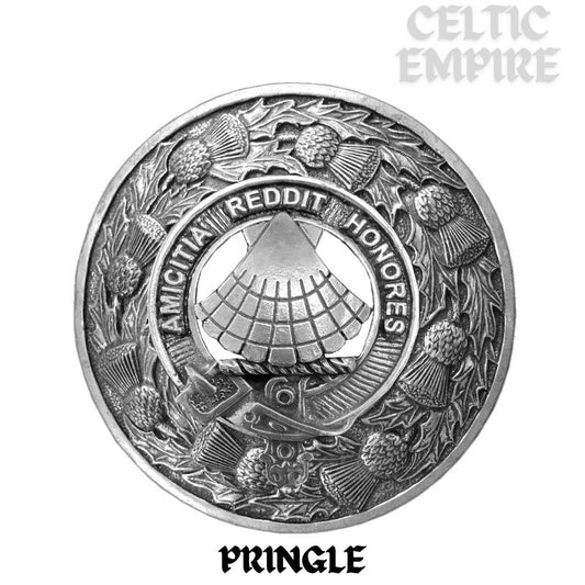 Pringle Family Clan Badge Scottish Plaid Brooch