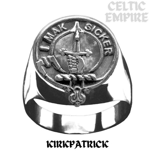 Kirkpatrick Scottish Family Clan Crest Ring Sterling Silver and Karat Gold