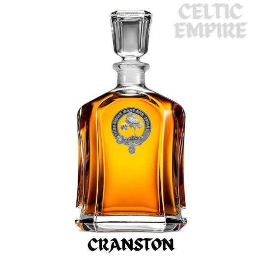 Cranston Family Clan Crest Badge Whiskey Decanter