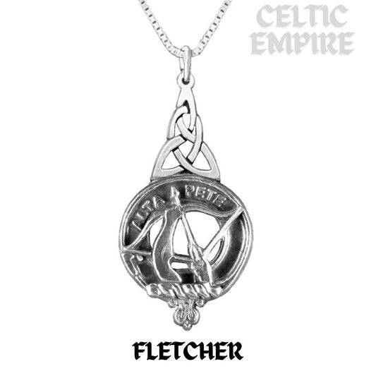 Fletcher Family Clan Crest Interlace Drop Pendant