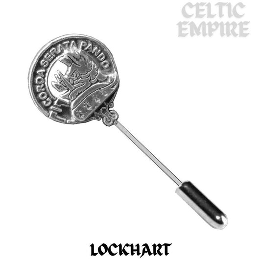 Lockhart Family Clan Crest Stick or Cravat pin, Sterling Silver