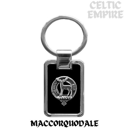 MacCorquodale Family Clan Black Stainless Key Ring