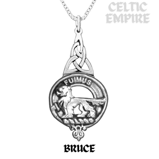 Bruce Family Clan Crest Interlace Drop Pendant