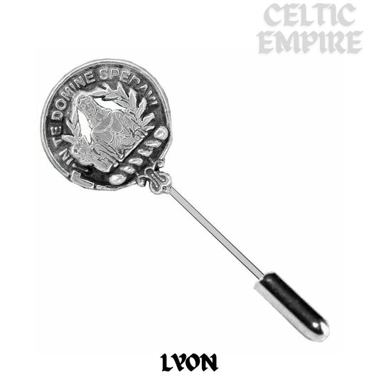 Lyon Family Clan Crest Stick or Cravat pin, Sterling Silver
