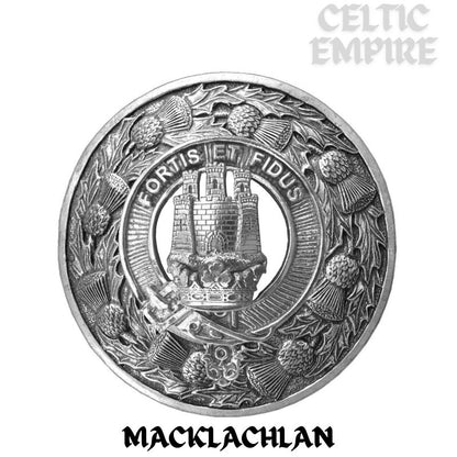 MacLachlan Family Clan Badge Scottish Plaid Brooch