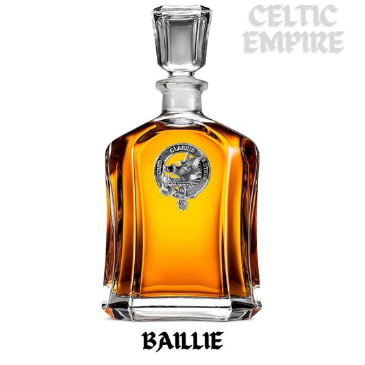 Baillie Family Clan Crest Badge Whiskey Decanter