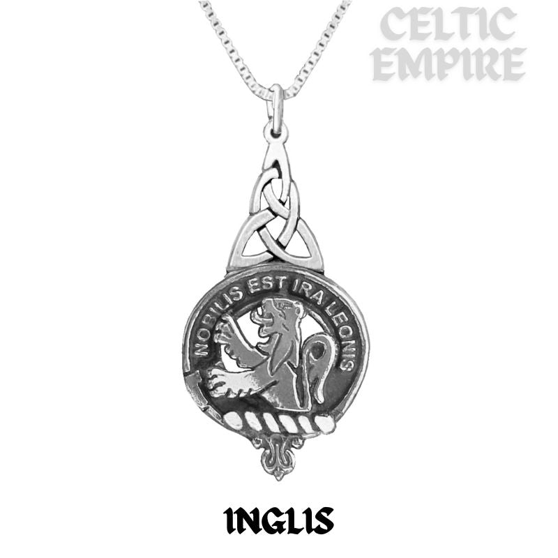 Inglis Family Clan Crest Interlace Drop Pendant