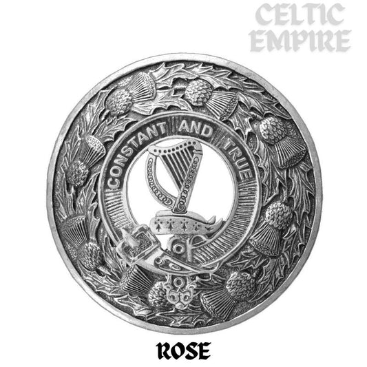 Rose Family Clan Badge Scottish Plaid Brooch