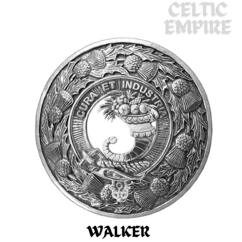 Walker Family Clan Badge Scottish Plaid Brooch