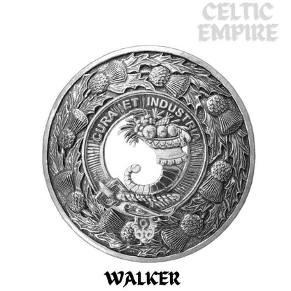 Walker Family Clan Badge Scottish Plaid Brooch