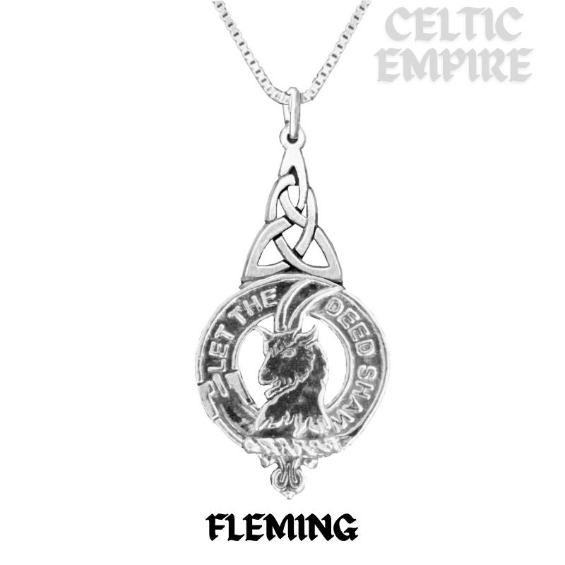 Fleming Family Clan Crest Interlace Drop Pendant