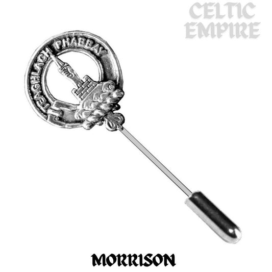 Morrison Family Clan Crest Stick or Cravat pin, Sterling Silver