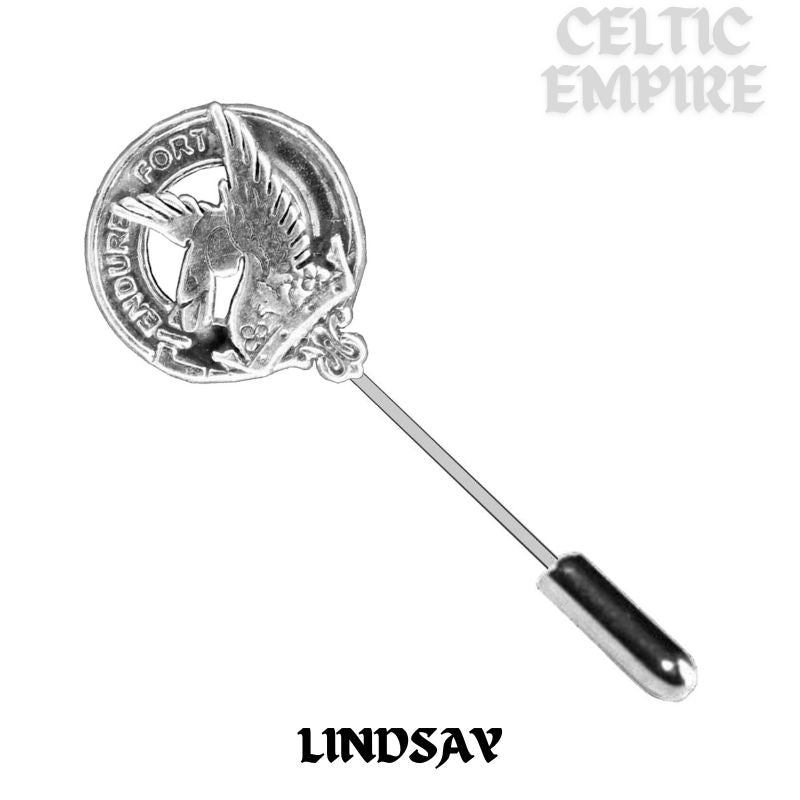 Lindsay Family Clan Crest Stick or Cravat pin, Sterling Silver