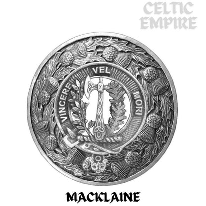 MacLaine Family Clan Badge Scottish Plaid Brooch