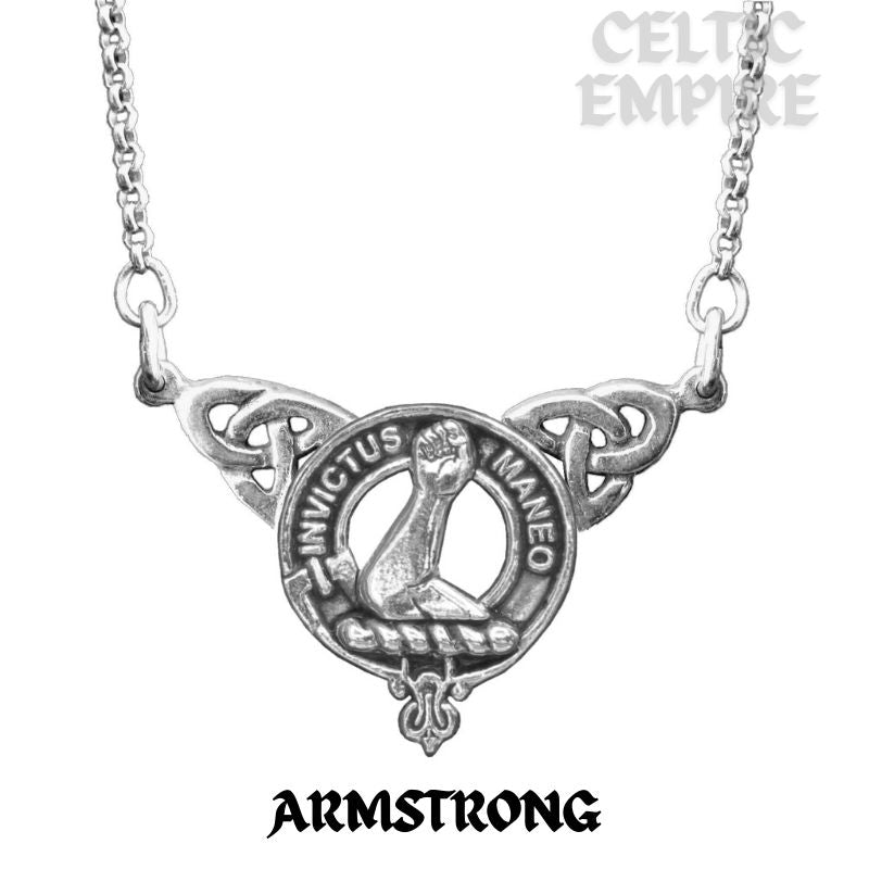 Armstrong Family Clan Crest Double Drop Pendant